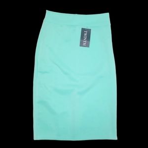 Teal pencil skirt